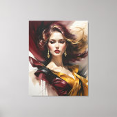 Dame in het rood 2 canvas afdruk (Voorkant)