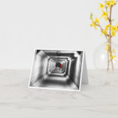 Dame in het rood - Blank Kaart (Gele Bloem)