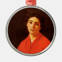 Dame in het Rood (Italiaanse vintagekunst)