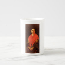 Dame in het Rood (Italiaanse vintagekunst)