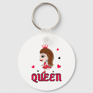 Dame in het rood sleutelhanger