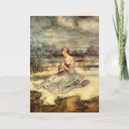 DAME IN HET VELD BLANCO ALL-OCCASION KAART