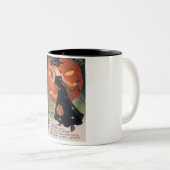 dame in het zwart en Jack o' Lantern Tweekleurige Koffiemok (Voorkant rechts)