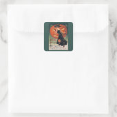  dame in het zwart en Jack o' Lantern Vierkante Sticker (Tas)