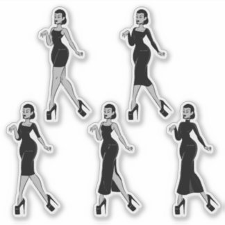 Dame in het zwart II Sticker