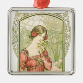 Dame in kas metalen ornament (Voorkant)