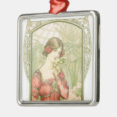 Dame in kas metalen ornament (Links)