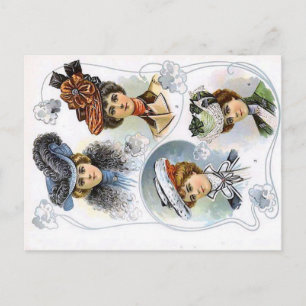  dame in Mode Pet Briefkaart