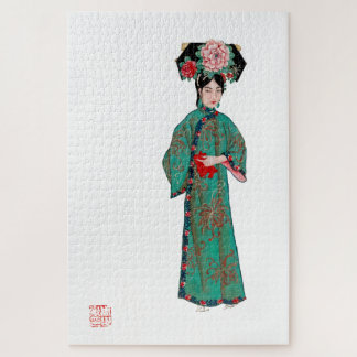 Dame in modern Manchu kostuum Legpuzzel