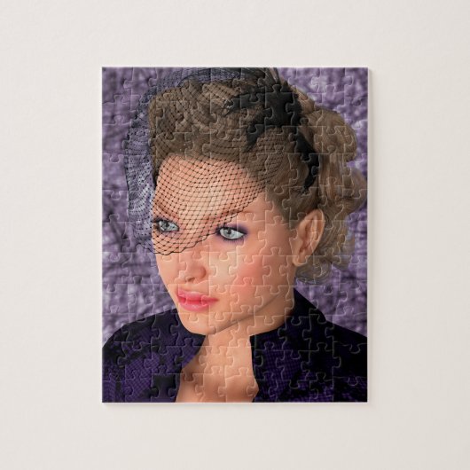 Dame in Paars Legpuzzel (Verticaal)