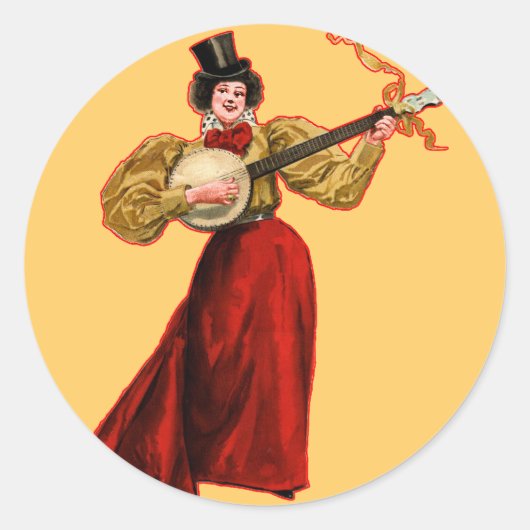 Dame in rode Sticker (Voorkant)