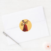 Dame in rode Sticker (Envelop)