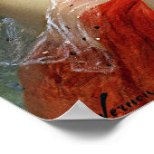  dame in rood met gele rozen poster (Hoek)