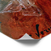  dame in rood met gele rozen poster (Hoek)