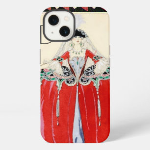 DAME IN ROOD, MODIEUS COSTUUMONTWERP MONOGRAM iPhone 13 HOESJE