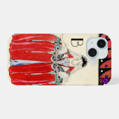 DAME IN ROOD, MODIEUZE KOSTUUMONTWERP MONOGRAM iPhone 15 CASE (Achterkant horizontaal)