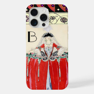 DAME IN ROOD, MODIEUZE KOSTUUMONTWERP MONOGRAM iPhone 15 PRO MAX CASE
