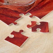  dame in rood Pet en gele rozen Legpuzzel (Zijkant)