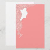 Dame in Roze Briefpapier (Voorkant / Achterkant)