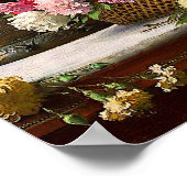 dame in roze Lila dress & Red Rose Canvas Poster (Hoek)