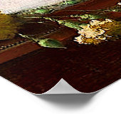  dame in roze Lila dress & Red Rose Poster (Hoek)