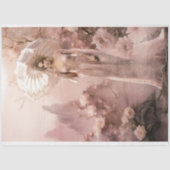 Dame in Roze met een Parasol & Floral Tissuepapier (Voorkant)