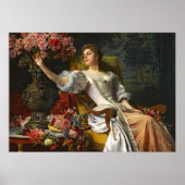  dame in roze Oranje dress & roze Rose Poster (Voorkant)