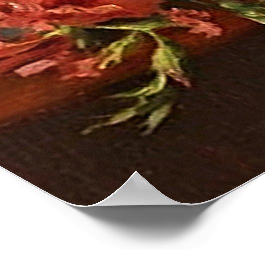  dame in roze Oranje dress & roze Rose Poster (Hoek)