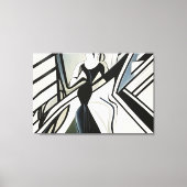 Dame in Silhouette Art Deco Canvas Afdruk (Voorkant)