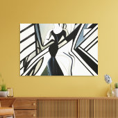 Dame in Silhouette Art Deco Canvas Afdruk (Insitu (Woonkamer))