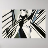 Dame in Silhouette Art Deco Poster (Voorkant)