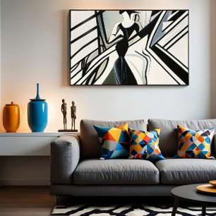 Dame in Silhouette Art Deco Poster
