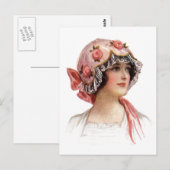 dame in Silk Flowered Bonnet Briefkaart (Voorkant / Achterkant)