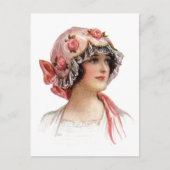 dame in Silk Flowered Bonnet Briefkaart (Voorkant)