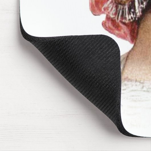 dame in Silk Flowered Bonnet Muismat (Hoek)