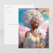 Dame in Surreal World Afro-Amerikaanse Kunst Briefkaart (Voorkant / Achterkant)