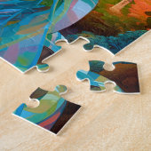 Dame in Surreal World Afro-Amerikaanse Kunst Legpuzzel (Zijkant)