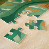 Dame in Surreal World Afro-Amerikaanse Kunst Legpuzzel (Zijkant)