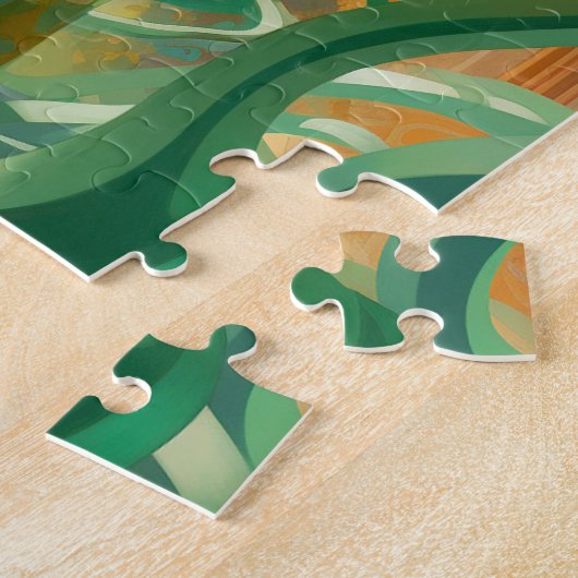 Dame in Surreal World Afro-Amerikaanse Kunst Legpuzzel (Zijkant)