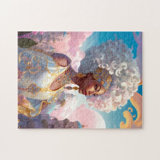 Dame in Surreal World Afro-Amerikaanse Kunst Legpuzzel (Horizontaal)