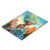 Dame in Surreal World Afro-Amerikaanse Kunst Notitieboek (Linkerzijde)