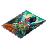 Dame in Surreal World Afro-Amerikaanse Kunst Notitieboek (Linkerzijde)