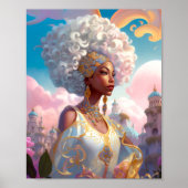 Dame in Surreal World Afro-Amerikaanse Kunst Poster (Voorkant)