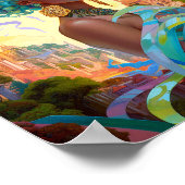 Dame in Surreal World Afro-Amerikaanse Kunst Poster (Hoek)
