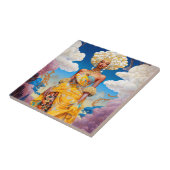 Dame in Surreal World Afro-Amerikaanse Kunst Tegeltje (Zijkant)