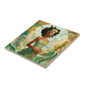 Dame in Surreal World Afro-Amerikaanse Kunst Tegeltje (Zijkant)
