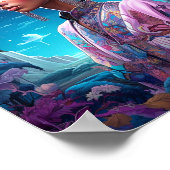 Dame in Surrealistische Wereld Afro-Amerikaanse Ku Poster (Hoek)