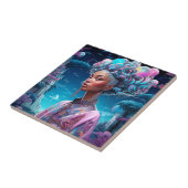 Dame in Surrealistische Wereld Afro-Amerikaanse Ku Tegeltje (Zijkant)