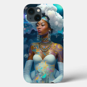 Dame in surrealistische wereld kosmische Afrikaans Case-Mate iPhone Case