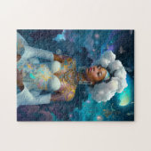Dame in surrealistische wereld kosmische Afrikaans Legpuzzel (Horizontaal)